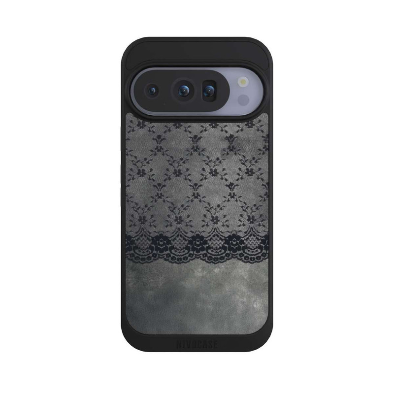 Pixel 10 Pro NIVOpure Motif de Dentelle Noire sur fond gris