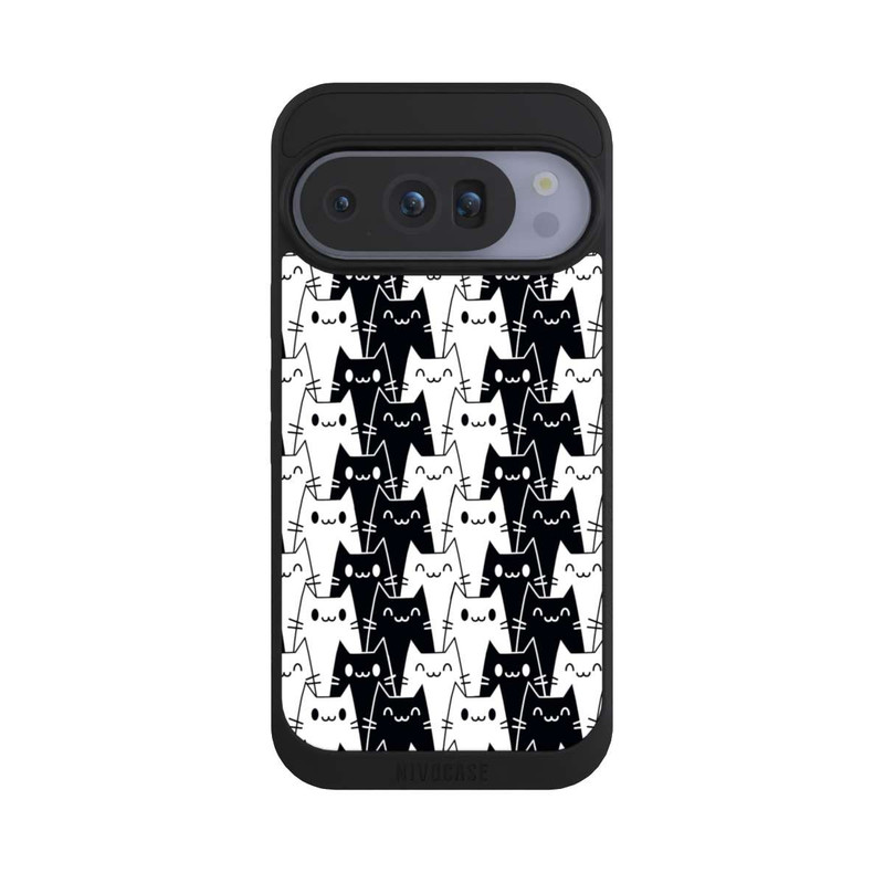 Pixel 10 Pro NIVOpure Katzentapete Schwarz Weiß