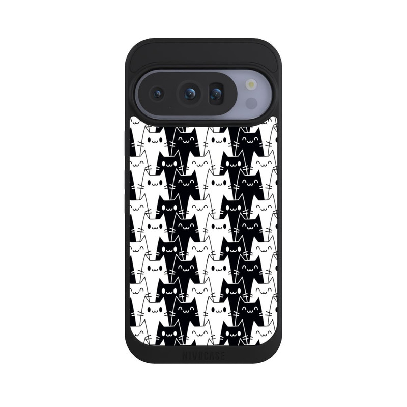 Pixel 10 Pro NIVOpure Katzentapete Schwarz Weiß