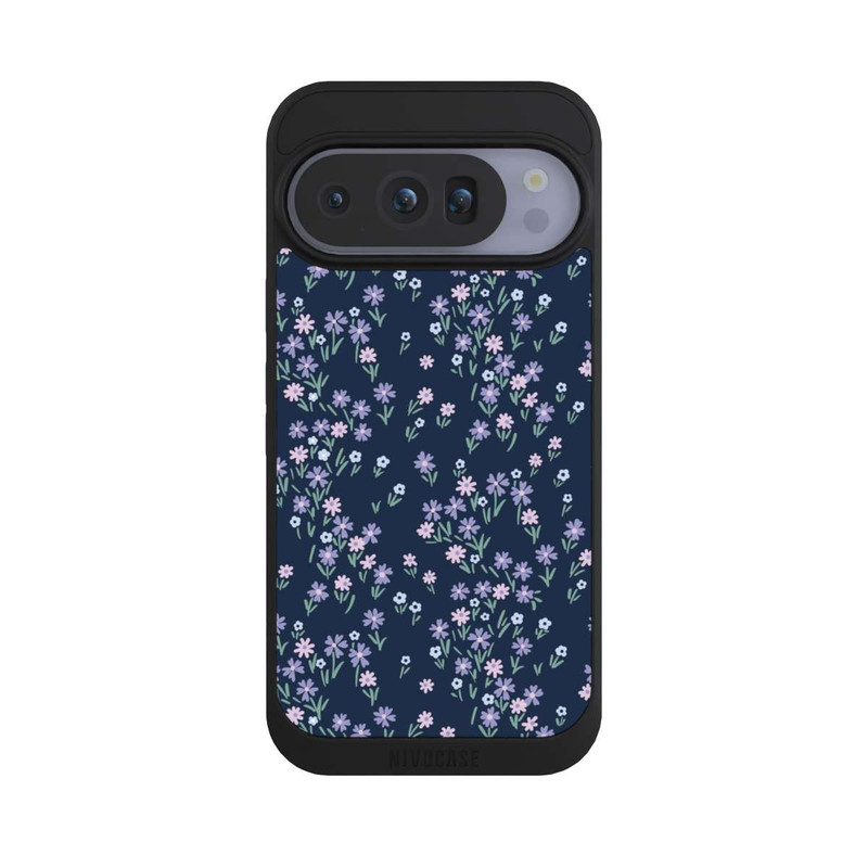 Pixel 10 Pro NIVOpure Thème Floral Bleu Foncé
