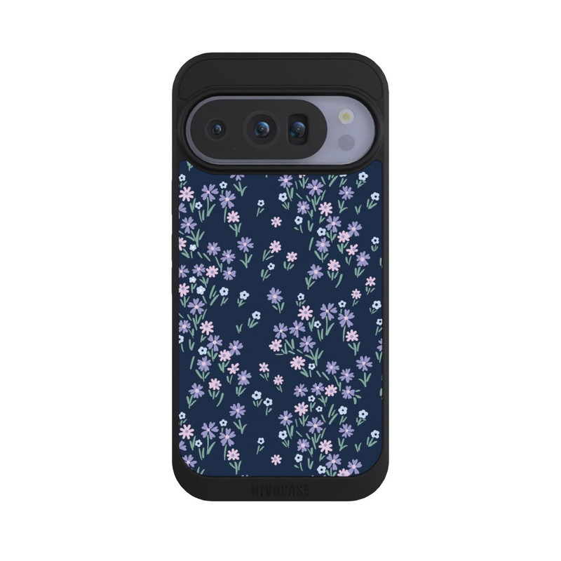 Pixel 10 Pro NIVOpure Thème Floral Bleu Foncé