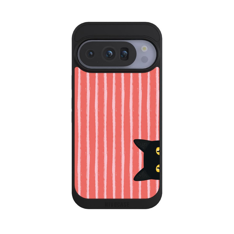 Pixel 10 Pro NIVOpure Black Cat on Orange Stripes