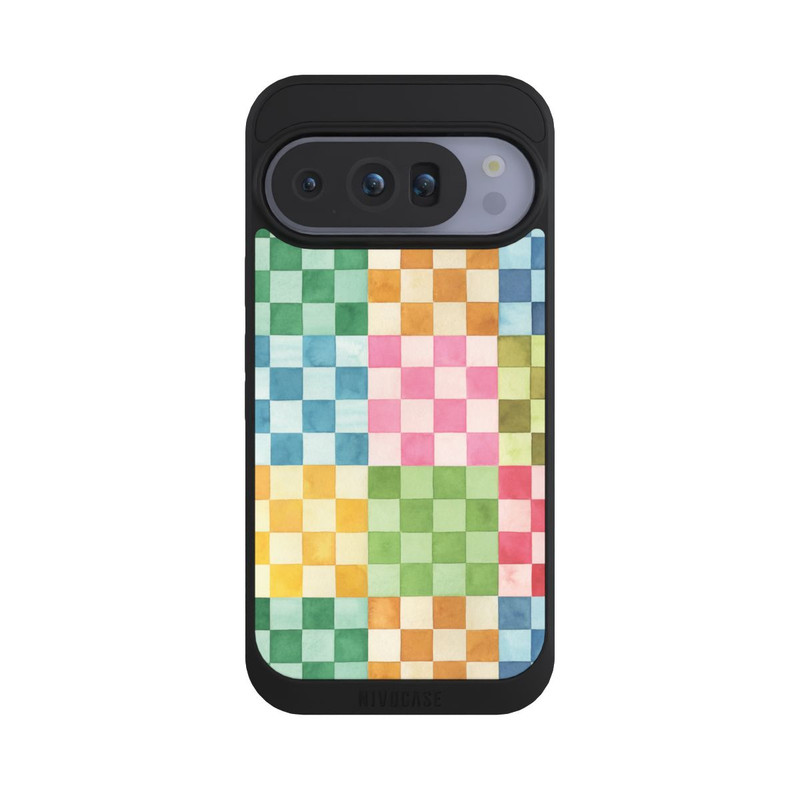 Pixel 10 Pro NIVOpure Checkerboard Watercolor Chess Geometric Red
