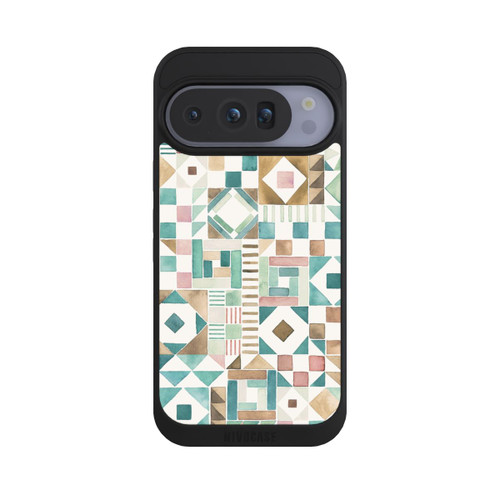 Google Pixel 10 Pro NIVOpure Geometric Blocks Retro Vintage Patchwork Green
