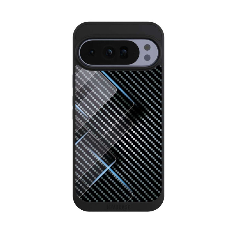 Pixel 10 Pro XL NIVOpure Lignes Bleues Carbones