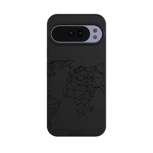 Google Pixel 10 Pro XL NIVOpure Polygon Weltkarte Schwarz ohne Hintergrund