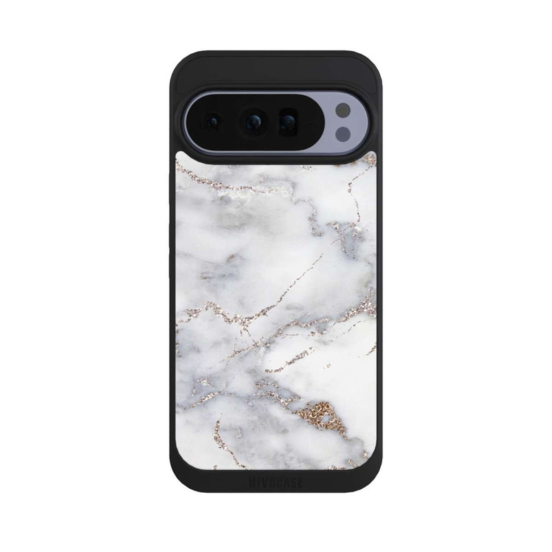 Pixel 10 Pro XL NIVOpure Silberglitzer Marmorlook