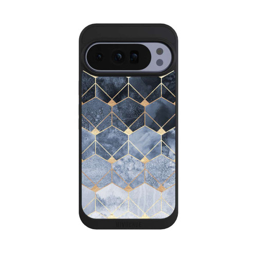 Google Pixel 10 Pro XL NIVOpure Blue Hexagons And Diamonds Gold Print