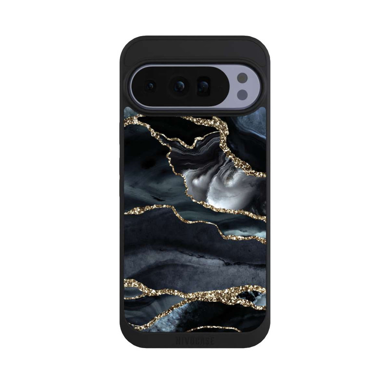 Pixel 10 Pro XL NIVOpure Dunkler Marmor Gold Glitzerlook