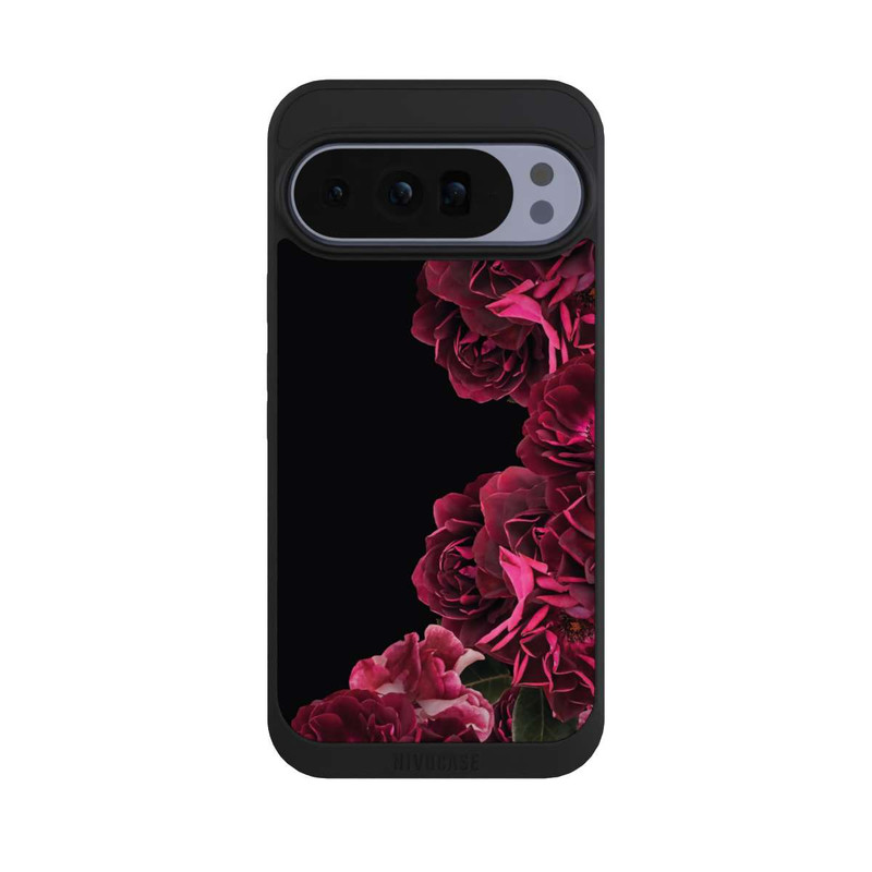 Pixel 10 Pro XL NIVOpure Roses Vintage sur Fond Noir