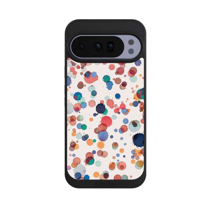 Pixel 10 Pro XL NIVOpure Gouttes Aquarelle Texture Bleu Jaune