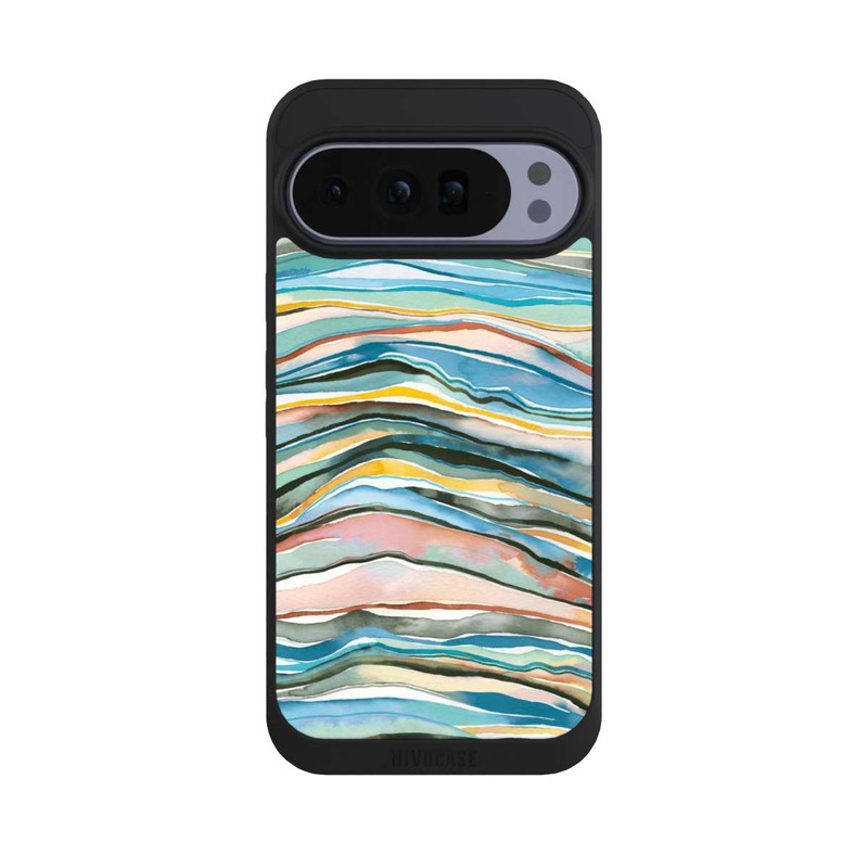 Pixel 10 Pro XL NIVOpure Couches d'agate aquarelle bleues