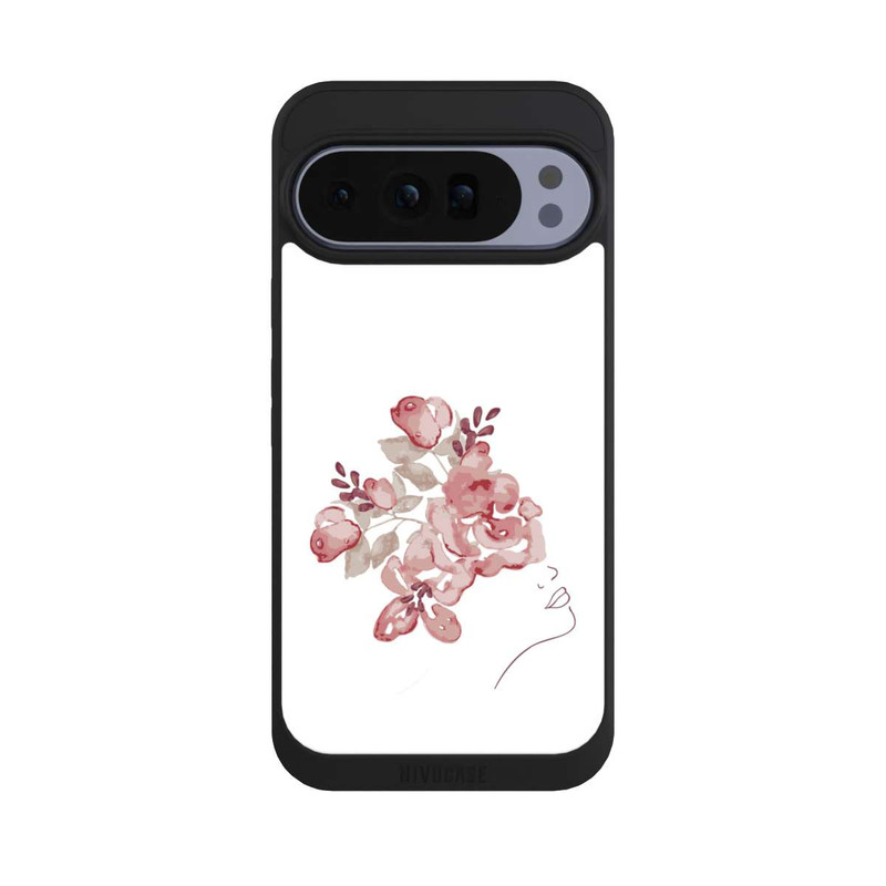 Pixel 10 Pro XL NIVOpure Line Art Fleurs de visage de femme