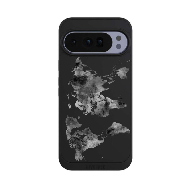 Pixel 10 Pro XL NIVOpure Carte du monde noire transparente