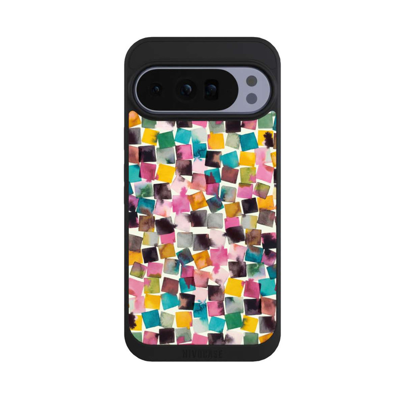 Pixel 10 Pro XL NIVOpure Plaids Géométriques Aquarelle Rose