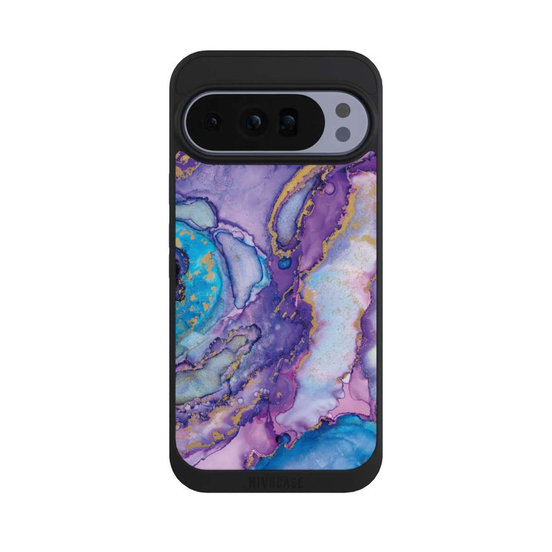 Pixel 10 Pro XL NIVOpure Encre tourbillonnante violette et bleue