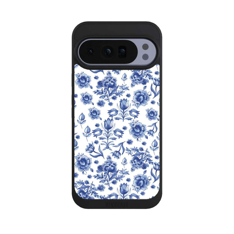 Pixel 10 Pro XL NIVOpure Motif à Fleurs - Faïence de Delft