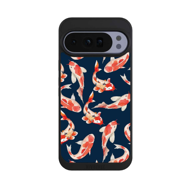 Pixel 10 Pro XL NIVOpure Poisson corail sur fond bleu