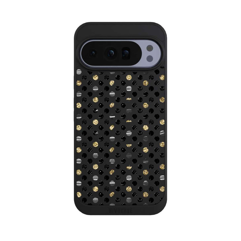 Pixel 10 Pro XL NIVOpure Gold Schwarz Polka Dots