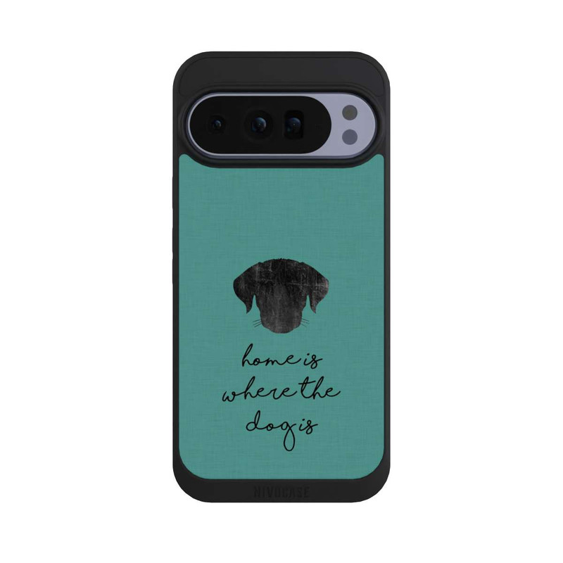 Pixel 10 Pro XL NIVOpure Home Is Where The Dog Is - Noir sur turquoise