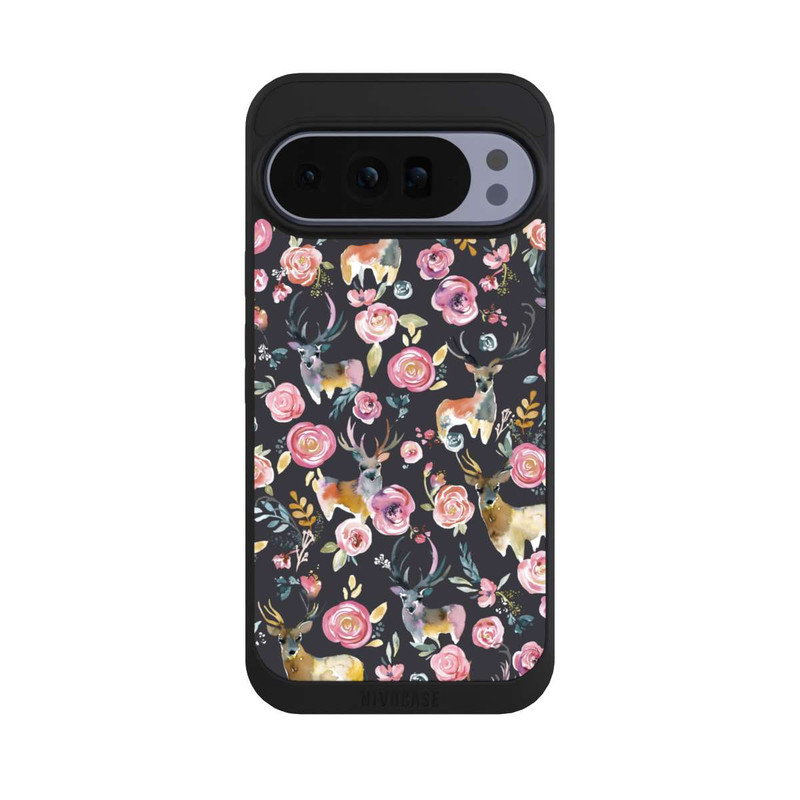 Pixel 10 Pro XL NIVOpure Hirsche und Blumen Anthrazit