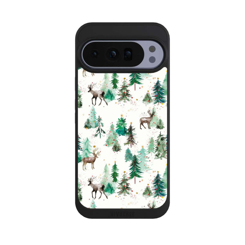 Pixel 10 Pro XL NIVOpure Cerfs et arbres de Noël d'hiver