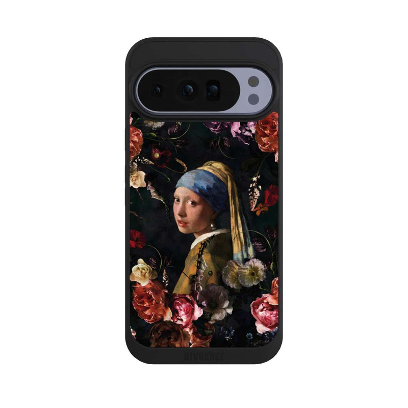 Pixel 10 Pro XL NIVOpure Mädchen mit Perlenohrringen und Rosen