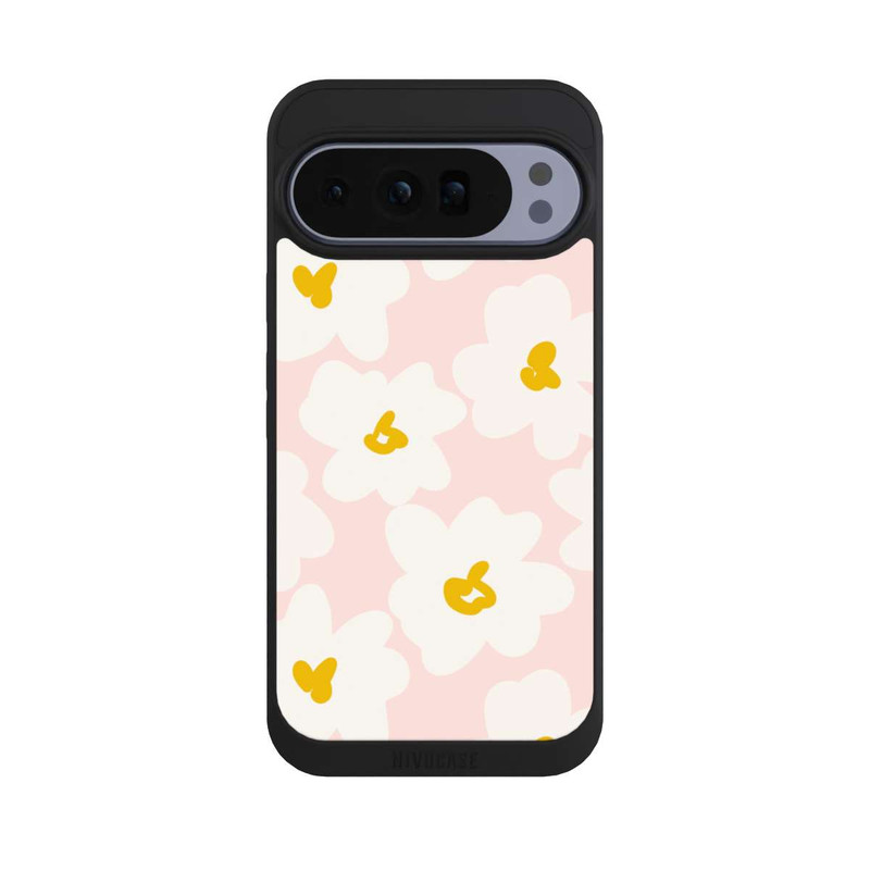 Pixel 10 Pro XL NIVOpure Retro Blumenwand Gänseblümchen Aprikose