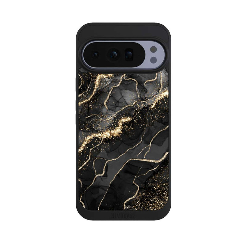 Pixel 10 Pro XL NIVOpure Look Spirales de Marbre Sombre & Or