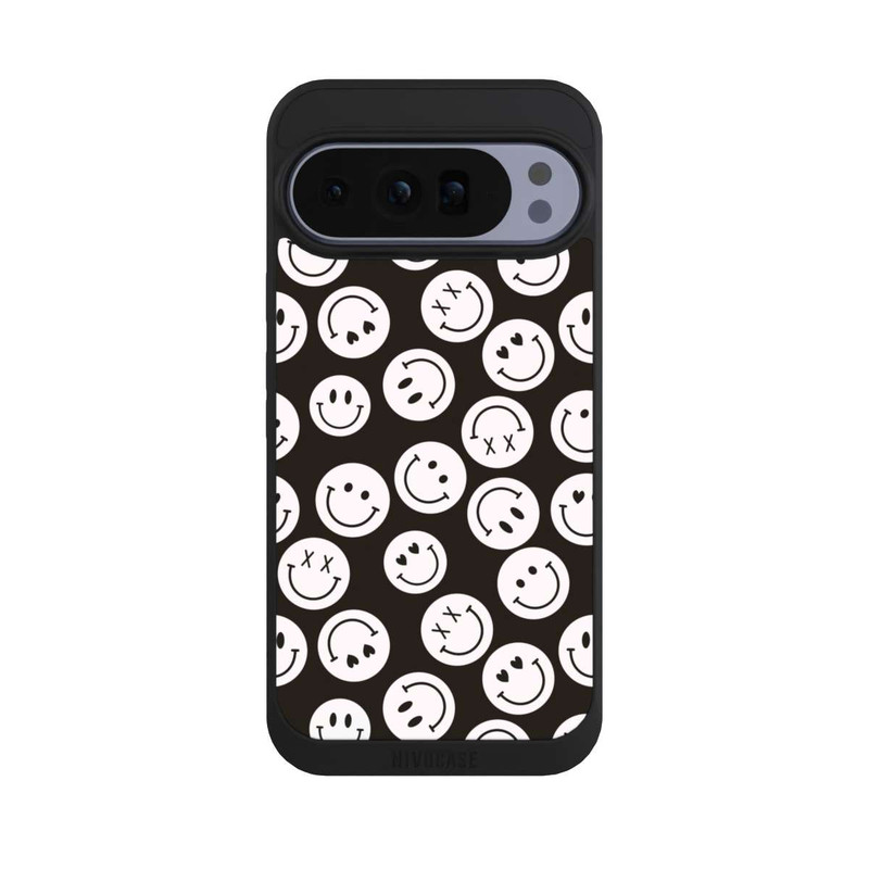 Pixel 10 Pro XL NIVOpure Smiles Emotes Pattern Black And White