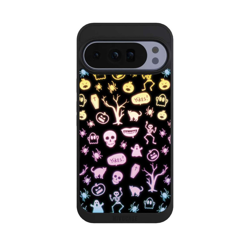 Pixel 10 Pro XL NIVOpure Autocollants néon pour Halloween Fond noir