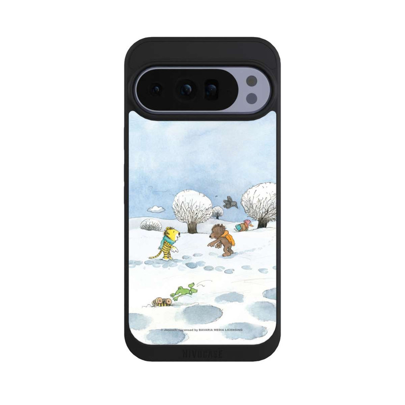 Pixel 10 Pro XL NIVOpure Kleiner Bär und kleiner Tiger im Schnee