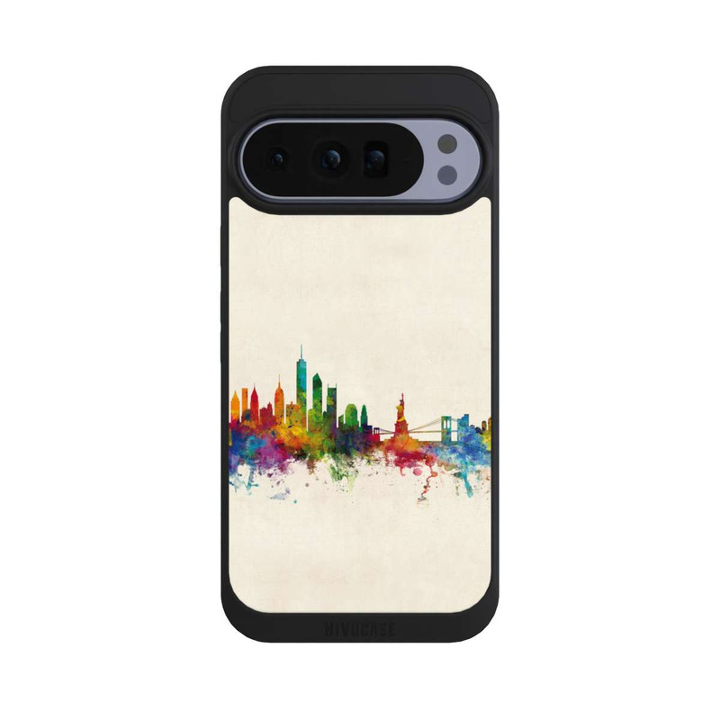 Pixel 10 Pro XL NIVOpure New York Ligne d'horizon V2 arrière-plan vintage