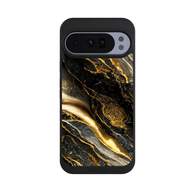 Pixel 10 Pro XL NIVOpure Schwarze Marmor Goldschichten