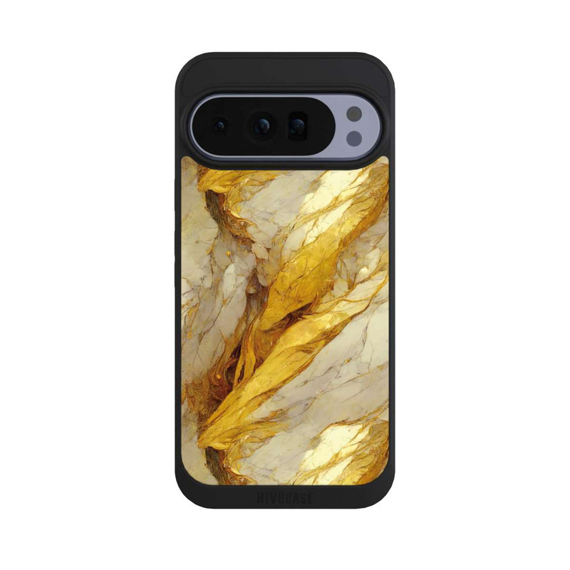 Pixel 10 Pro XL NIVOpure Weiße Marmor-Golddruckschichten