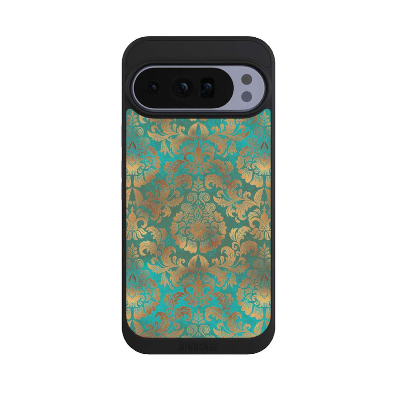 Pixel 10 Pro XL NIVOpure Papier Peint Damassé Turquoise
