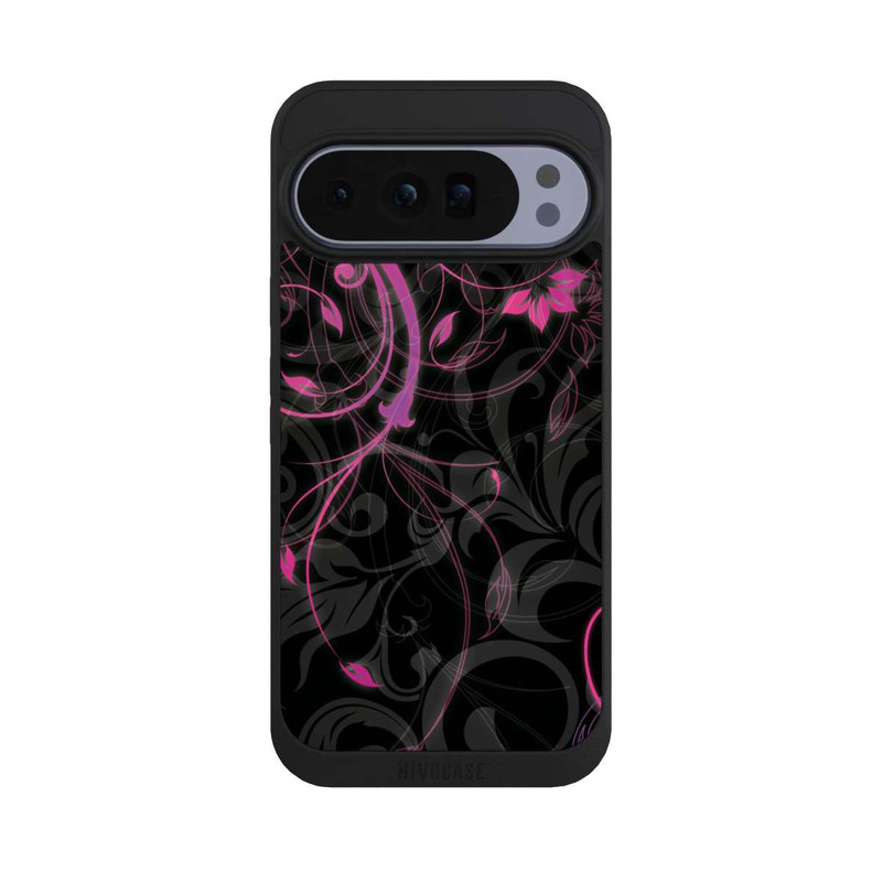 Pixel 10 Pro XL NIVOpure Fleurs d'automne noires et roses