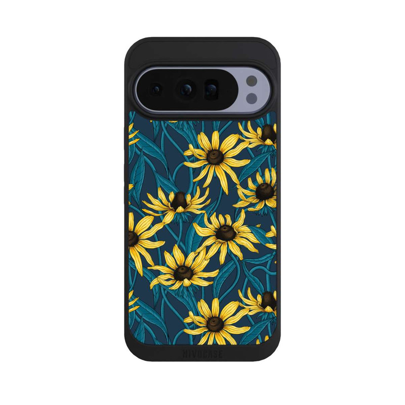 Pixel 10 Pro XL NIVOpure Sonnenblumen auf Blauem Hintergrund