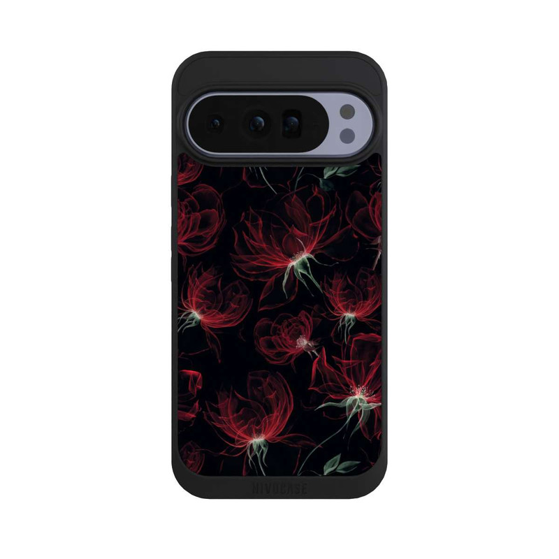 Pixel 10 Pro XL NIVOpure Fleurs rouges Fond d'écran