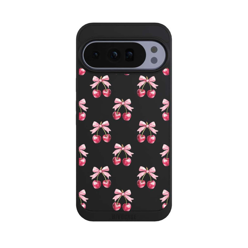 Pixel 10 Pro XL NIVOpure Motif Nœud Cerise transparent avec IA