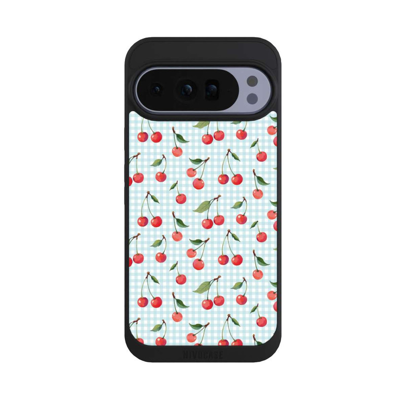 Pixel 10 Pro XL NIVOpure Cherries and Blue Gingham