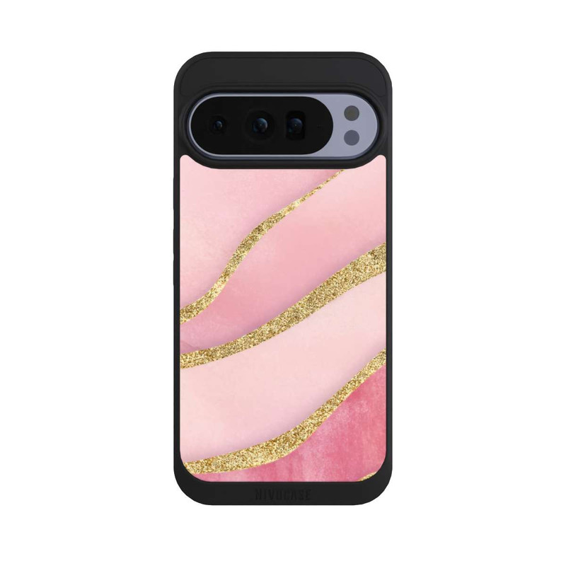 Pixel 10 Pro XL NIVOpure Pink Marble Goldprint Stripes