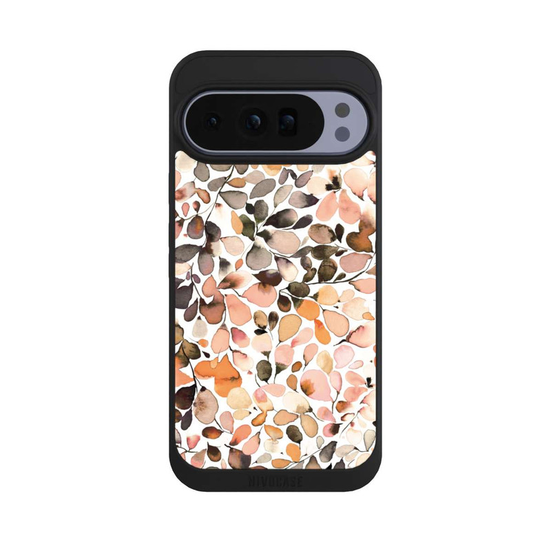 Pixel 10 Pro XL NIVOpure Eucalyptus Watercolor Leaves Dark Brown Autumn