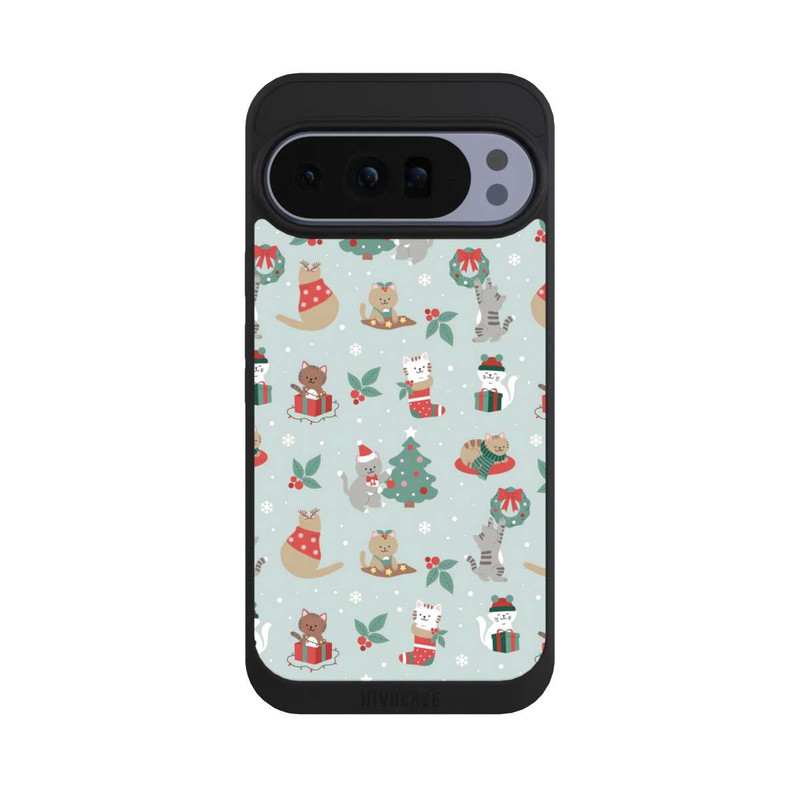 Pixel 10 Pro XL NIVOpure Chats Festifs dans un Payage d'Hivernal