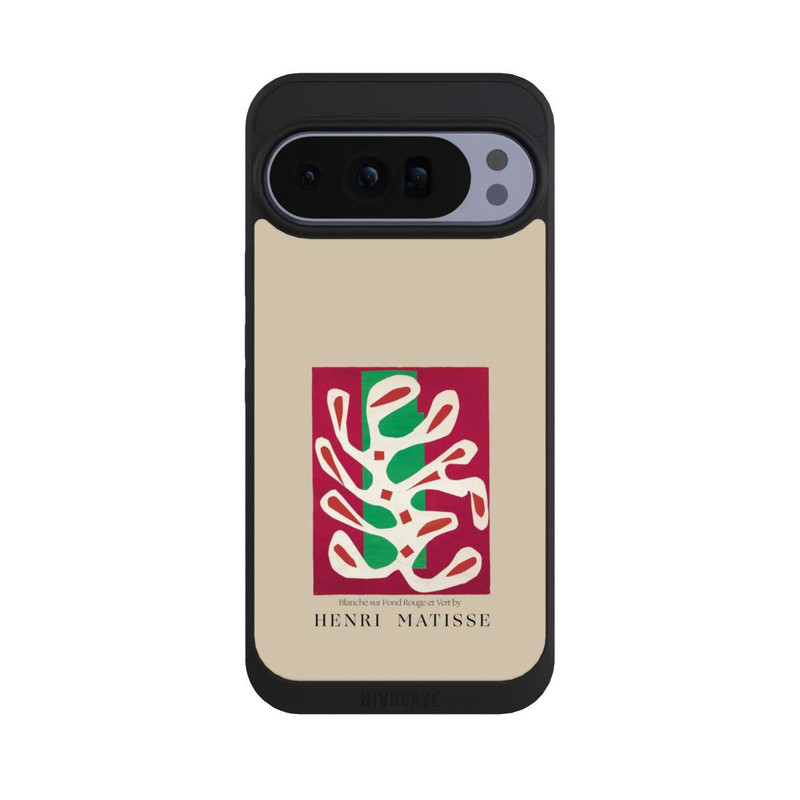 Pixel 10 Pro XL NIVOpure Blanche sur Fond Rouge et Vert by Henri Matisse