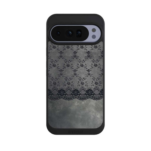 Google Pixel 10 Pro XL NIVOpure Schwarzes Spitzenmuster auf grauem Hintergrund