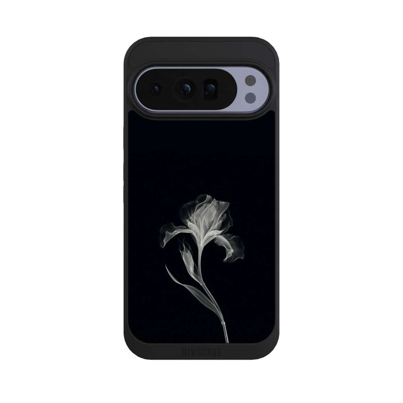 Pixel 10 Pro XL NIVOpure Fleur négative Gris sur noir avec IA