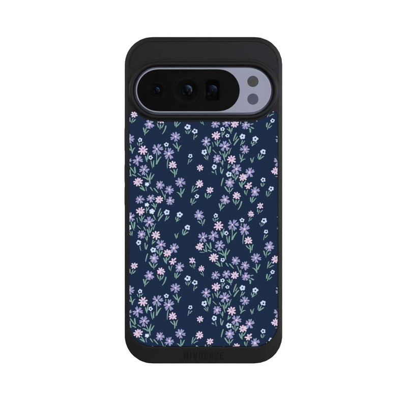 Pixel 10 Pro XL NIVOpure Thème Floral Bleu Foncé