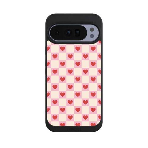 Google Pixel 10 Pro XL NIVOpure Cœurs à Carreaux Roses Saint-Valentin