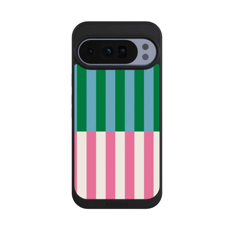 Pixel 10 Pro XL NIVOpure Streifenmuster Grün Rosa